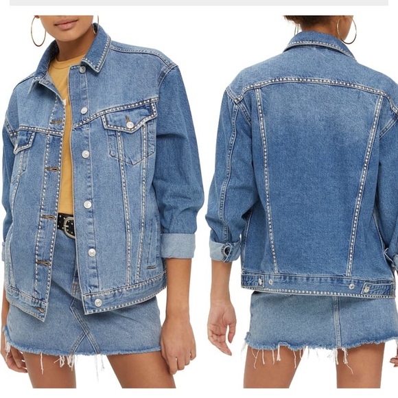 topshop studded denim jacket